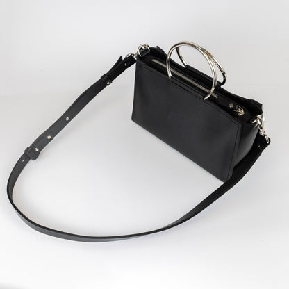 PYKOK Maria Mini genuine leather crossbody bag in black — view 8