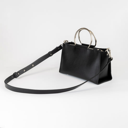 PYKOK Maria Mini genuine leather crossbody bag in black