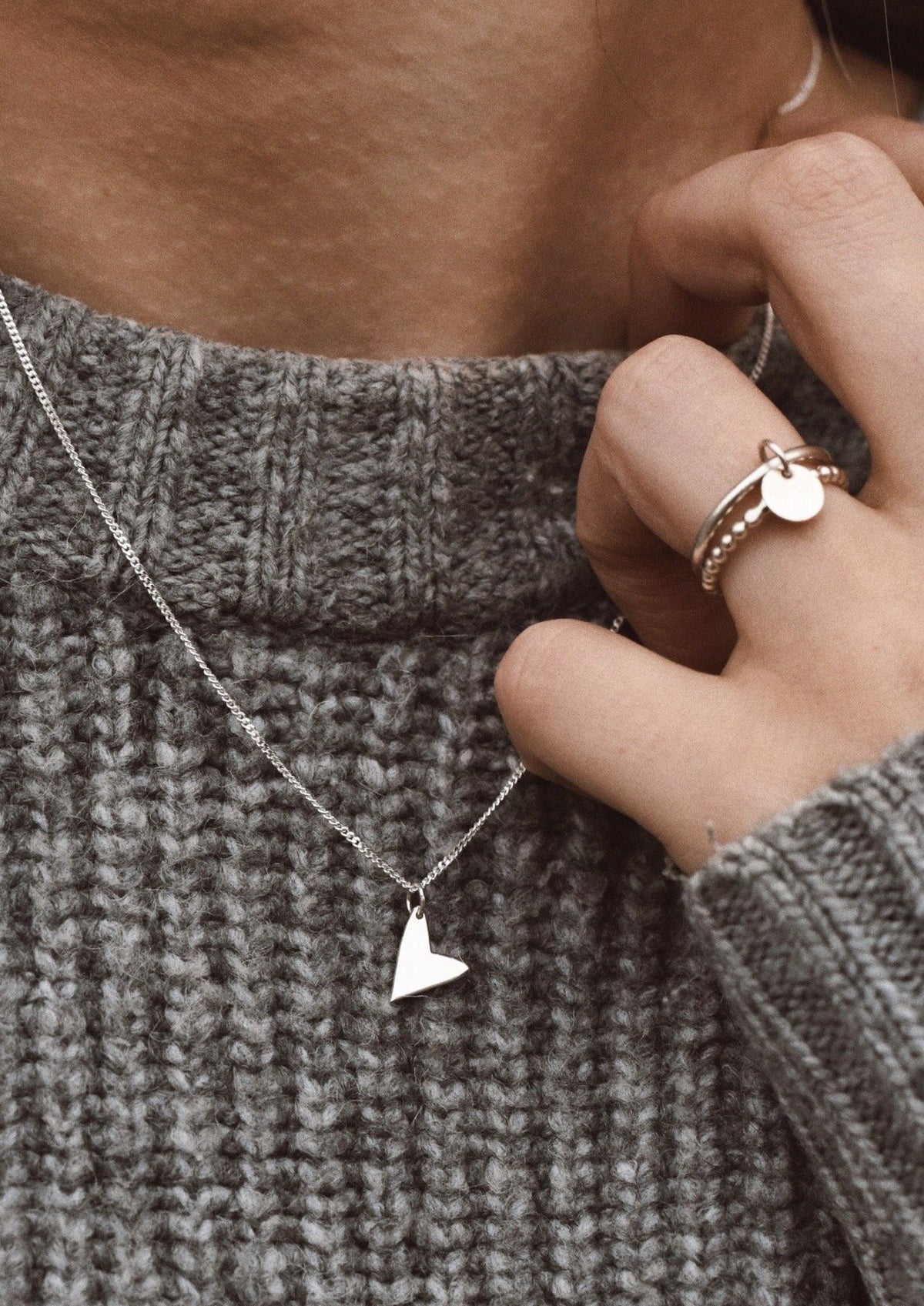 NO MORE Love sterling silver heart necklace — view 3