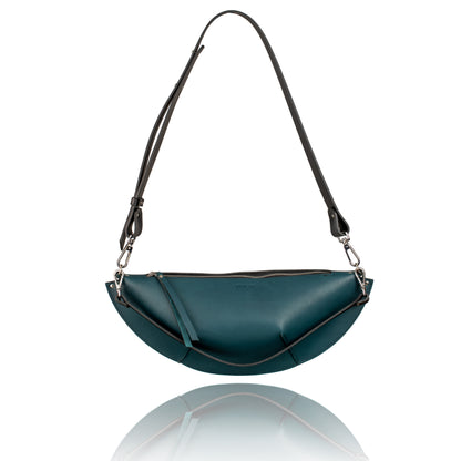 PYKOK Olivia ocean blue natural leather shoulder bag
