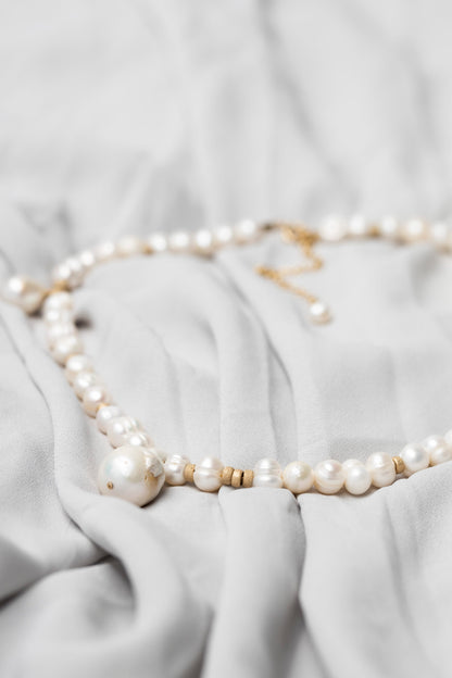 New Vintage by Kriss custom baroque pearl necklace — view 2