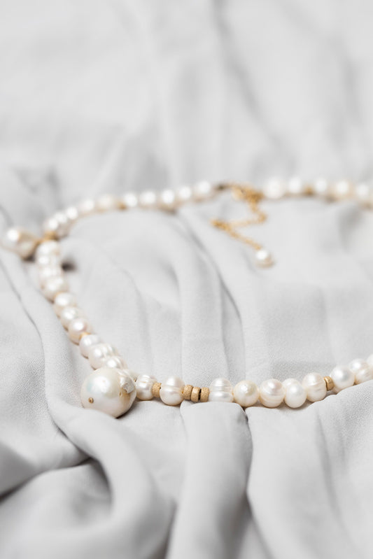 New Vintage by Kriss custom baroque pearl necklace — view 2