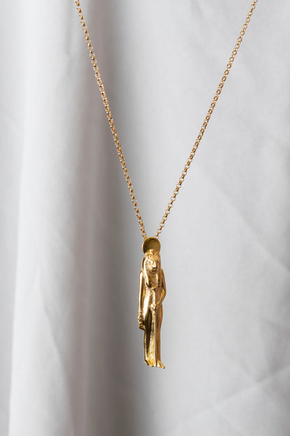 New Vintage by Kriss Sekhmet Fire silver pendant necklace