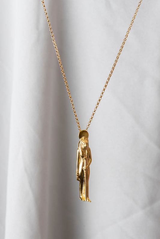 New Vintage by Kriss Sekhmet Fire silver pendant necklace