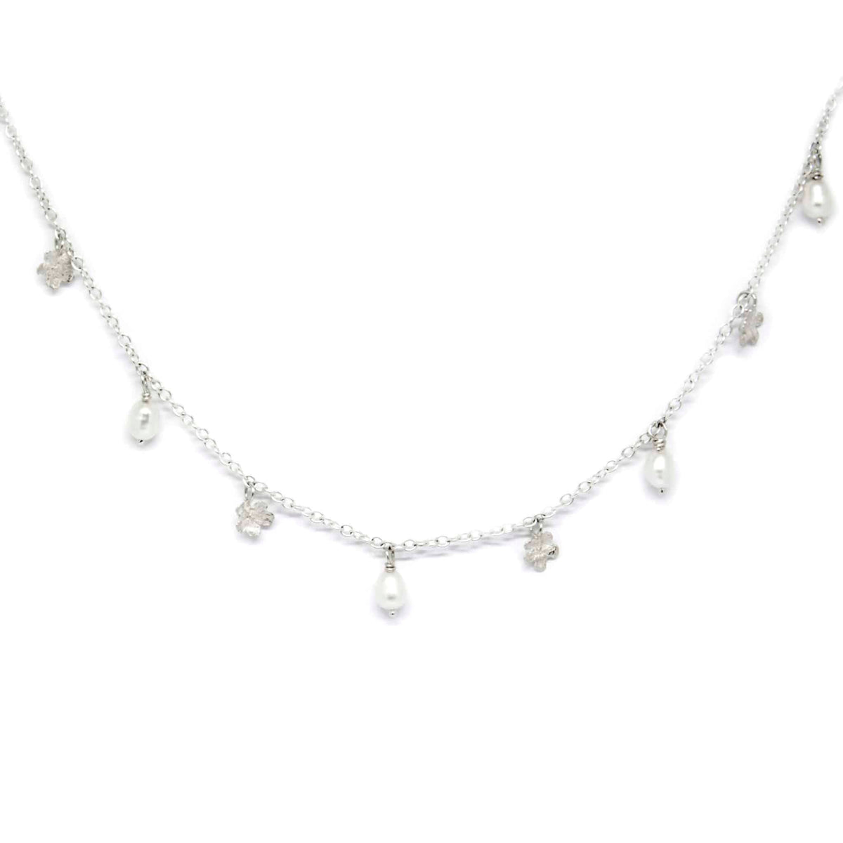 Agnes Veski SPRING Myosotis silver and pearl necklace — view 3