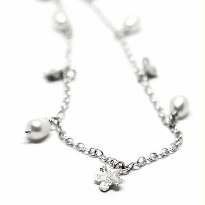 Agnes Veski SPRING Myosotis silver and pearl necklace