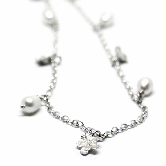 Agnes Veski SPRING Myosotis silver and pearl necklace