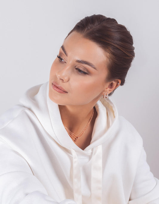 MyaMoon Metropolitan Glow White silver zircon earrings