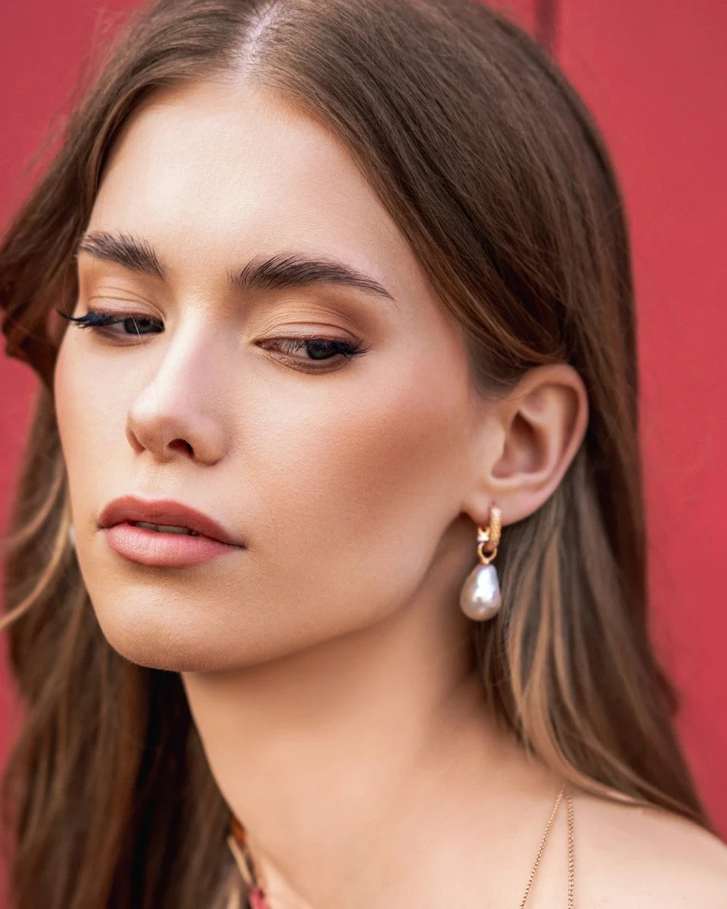 MyaMoon Baroque Pearl L silver pearl charm earrings