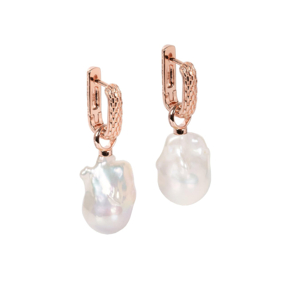 MyaMoon Baroque Pearl L silver pearl charm earrings — view 4