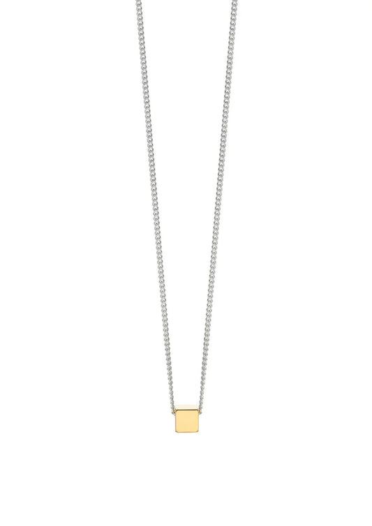 NO MORE Box gold vermeil minimalist necklace — view 2
