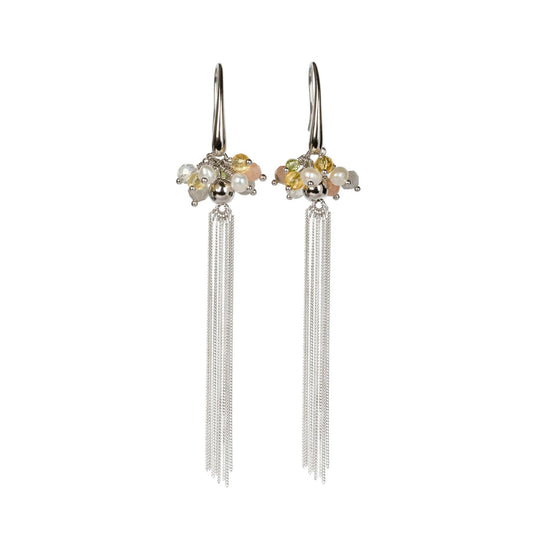 MyaMoon Cherie Color Tassel silver earrings — view 2