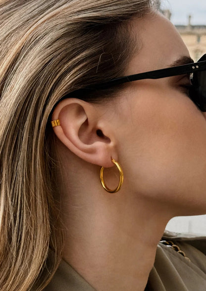 NO MORE Django gold vermeil hoop earrings