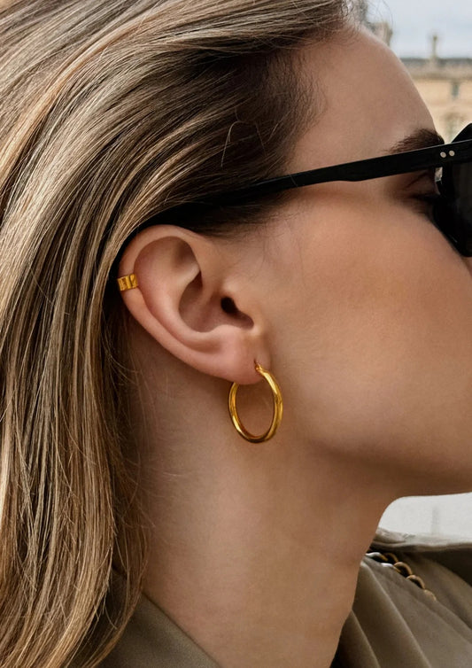 NO MORE Django gold vermeil hoop earrings