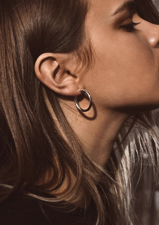 NO MORE Django sterling silver hoop earrings