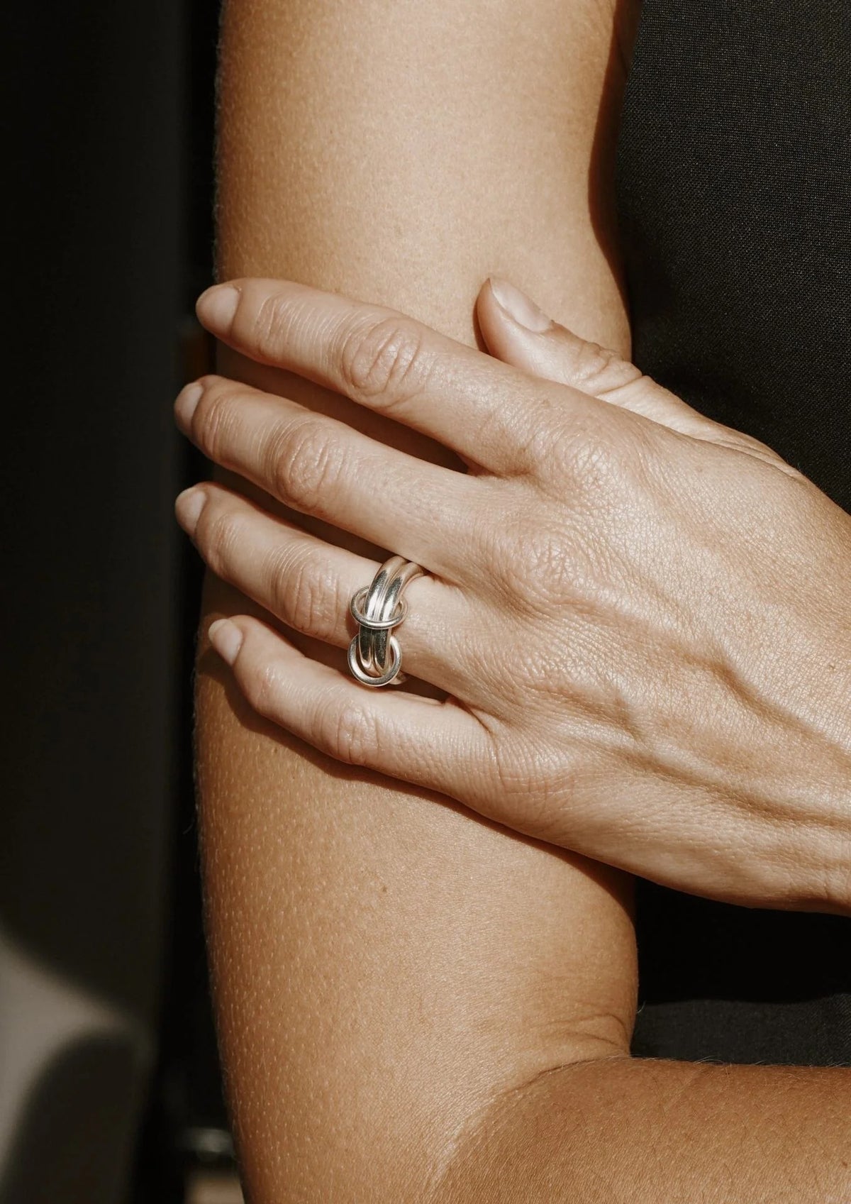 NO MORE Double sterling silver stacked ring