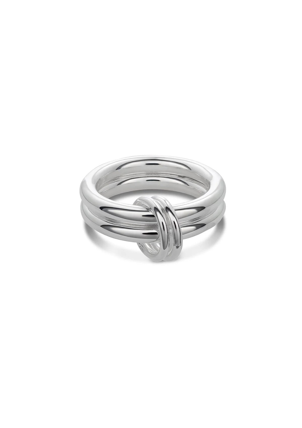 NO MORE Double sterling silver stacked ring — view 6