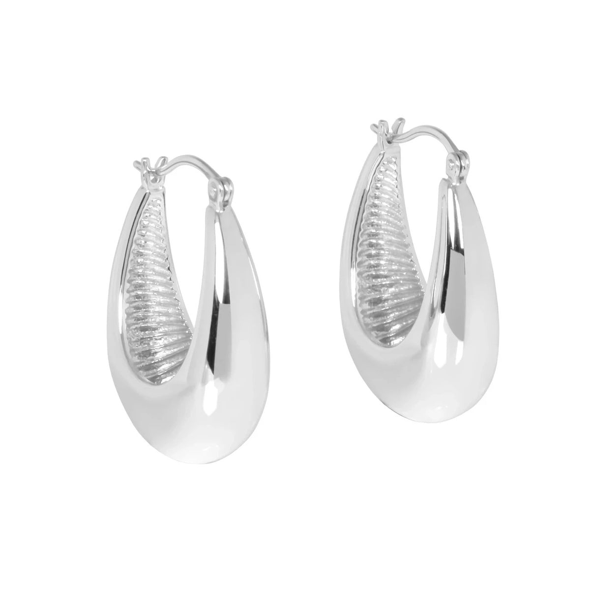 MyaMoon Penelope Hoops L silver hoop earrings — view 2