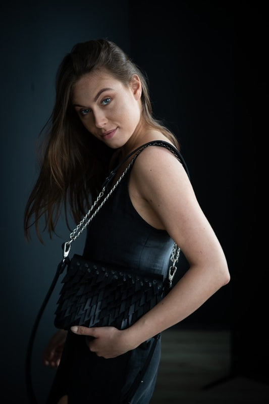 PYKOK Barbed Sister small black leather crossbody bag