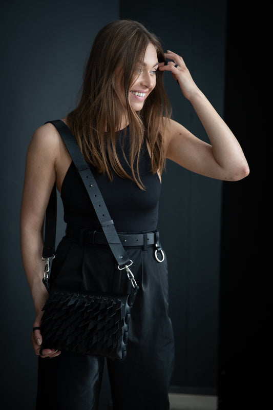 PYKOK Barbed Sister small black leather crossbody bag — view 2