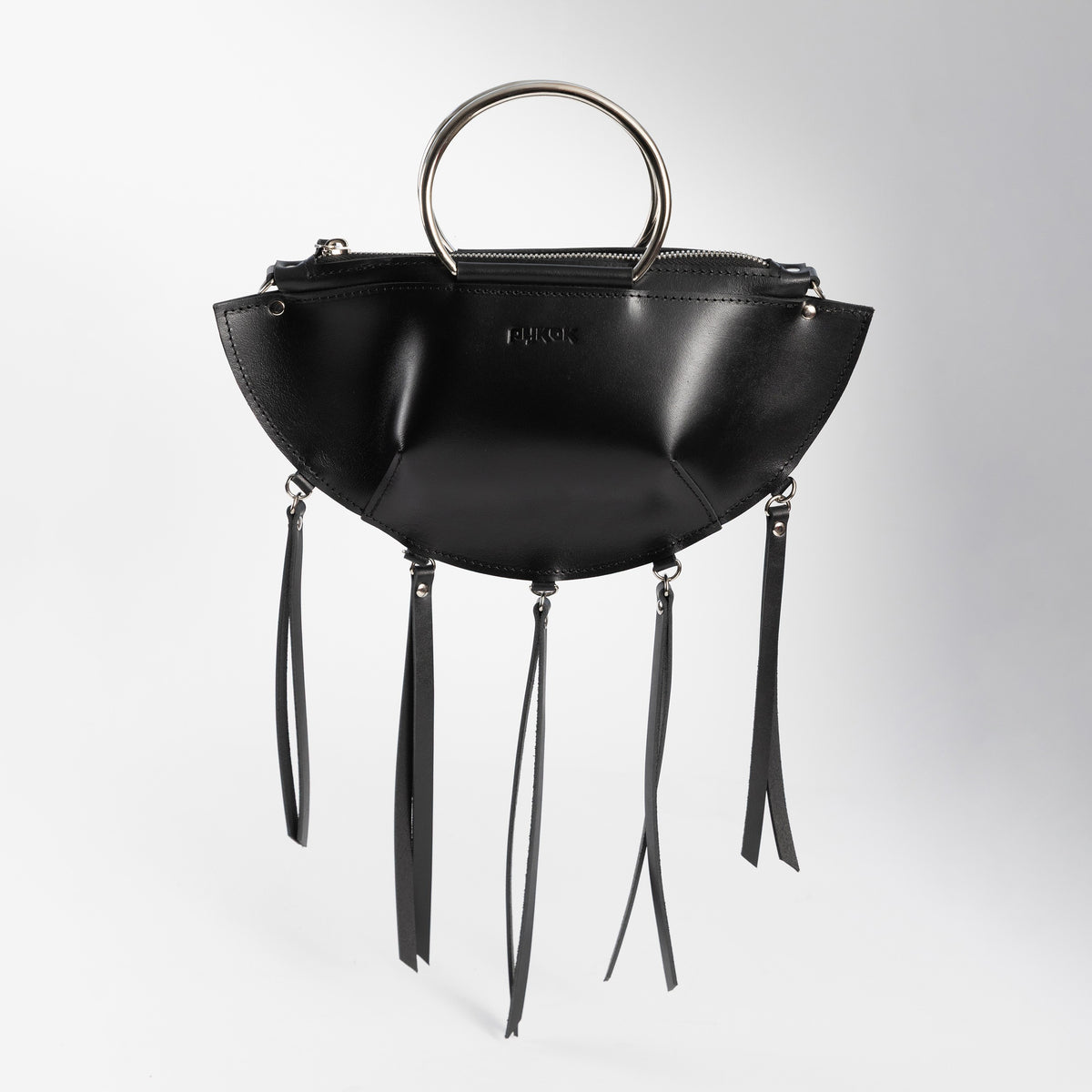 PYKOK KAYA minimalist natural leather bag with metal ring details — view 9