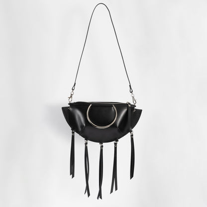 PYKOK KAYA minimalist natural leather bag with metal ring details