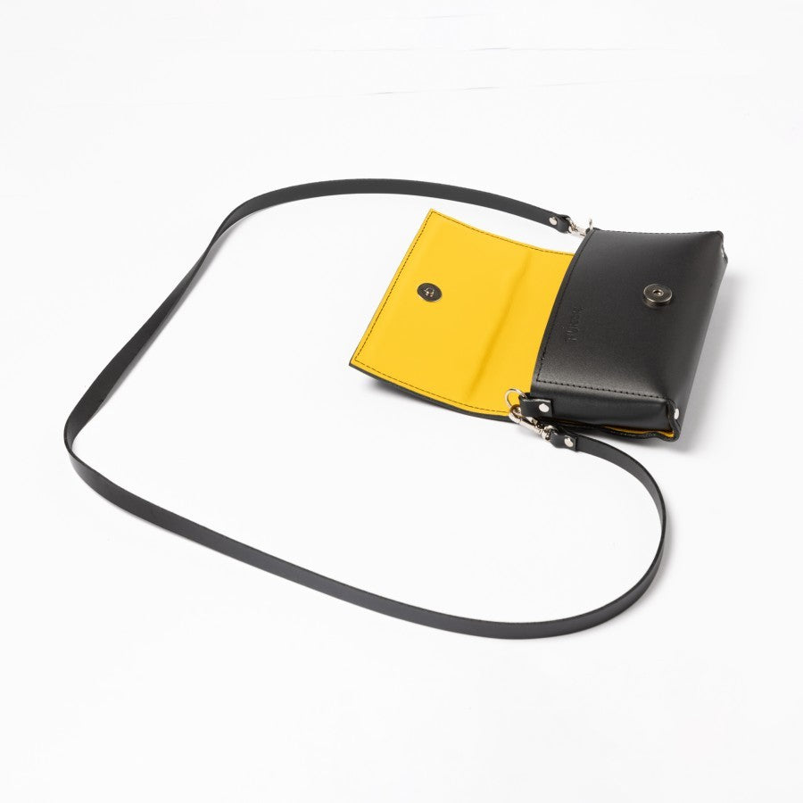 PYKOK Kora leather mini crossbody bag in black — view 7