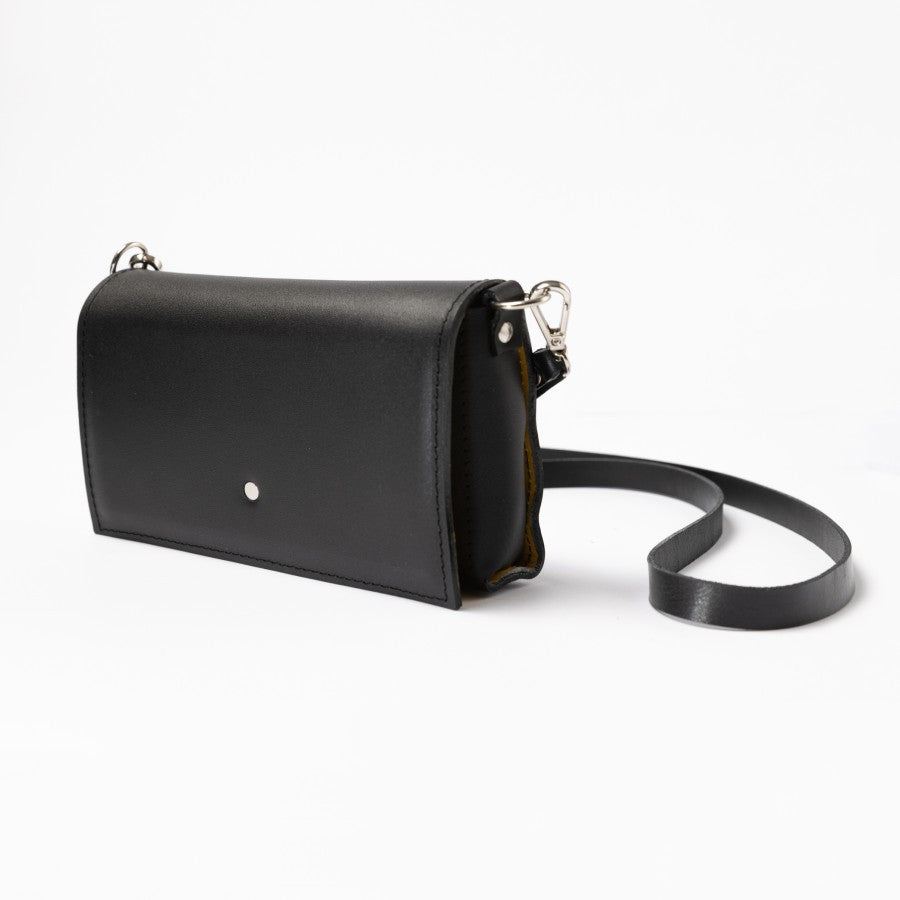 PYKOK Kora leather mini crossbody bag in black — view 6
