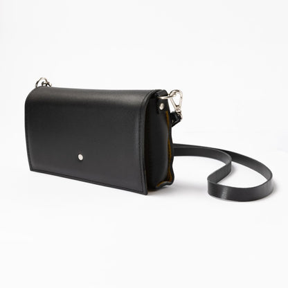 PYKOK Kora leather mini crossbody bag in black — view 6