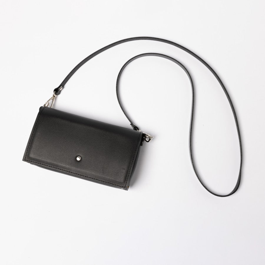 PYKOK Kora leather mini crossbody bag in black — view 5