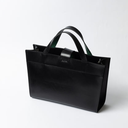 PYKOK Monika genuine leather tote bag in black — view 5