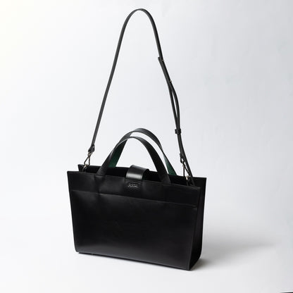 PYKOK Monika genuine leather tote bag in black