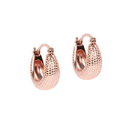 MyaMoon Juno patterned silver hoop earrings — view 3