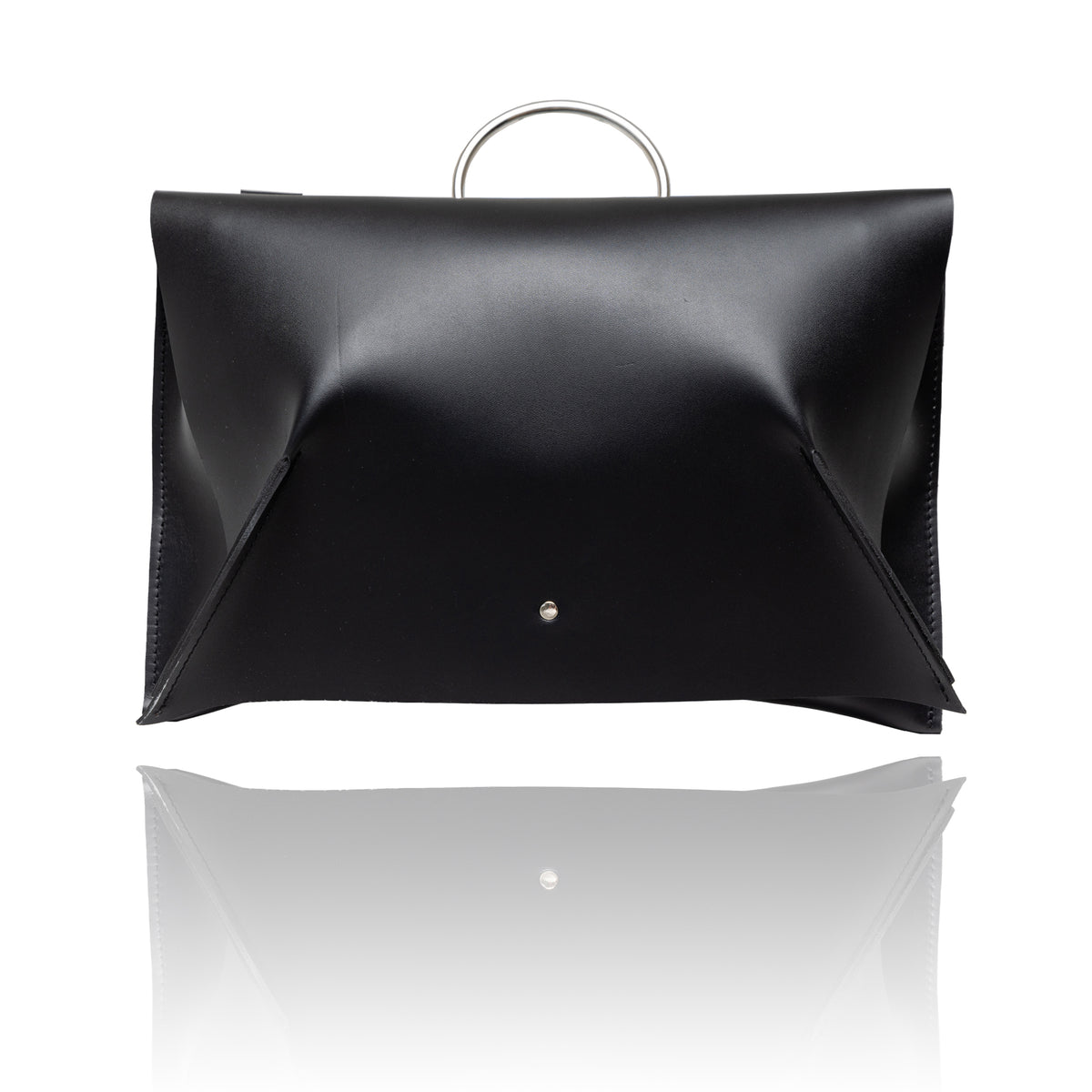 PYKOK Kamila natural leather handbag in black