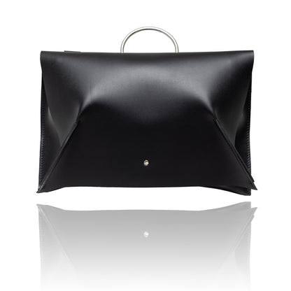 PYKOK Kamila natural leather handbag in black