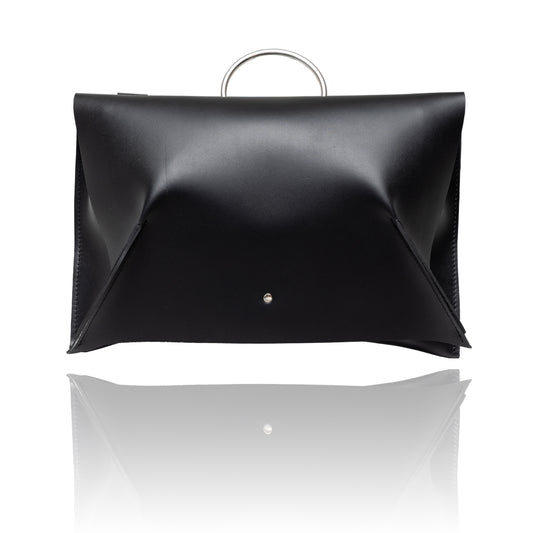 PYKOK Kamila natural leather handbag in black