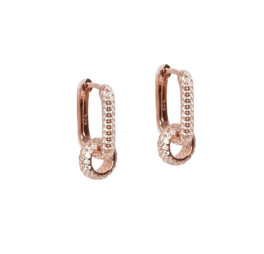 MyaMoon Metropolitan Glow silver zircon hoop earrings