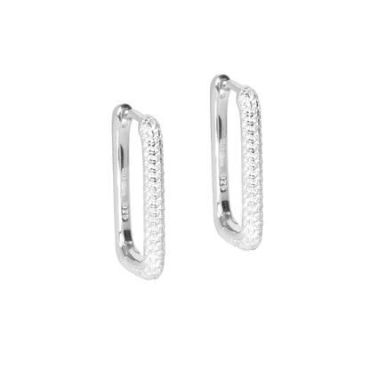 MyaMoon Metropolitan Glow silver zircon hoop earrings — view 3