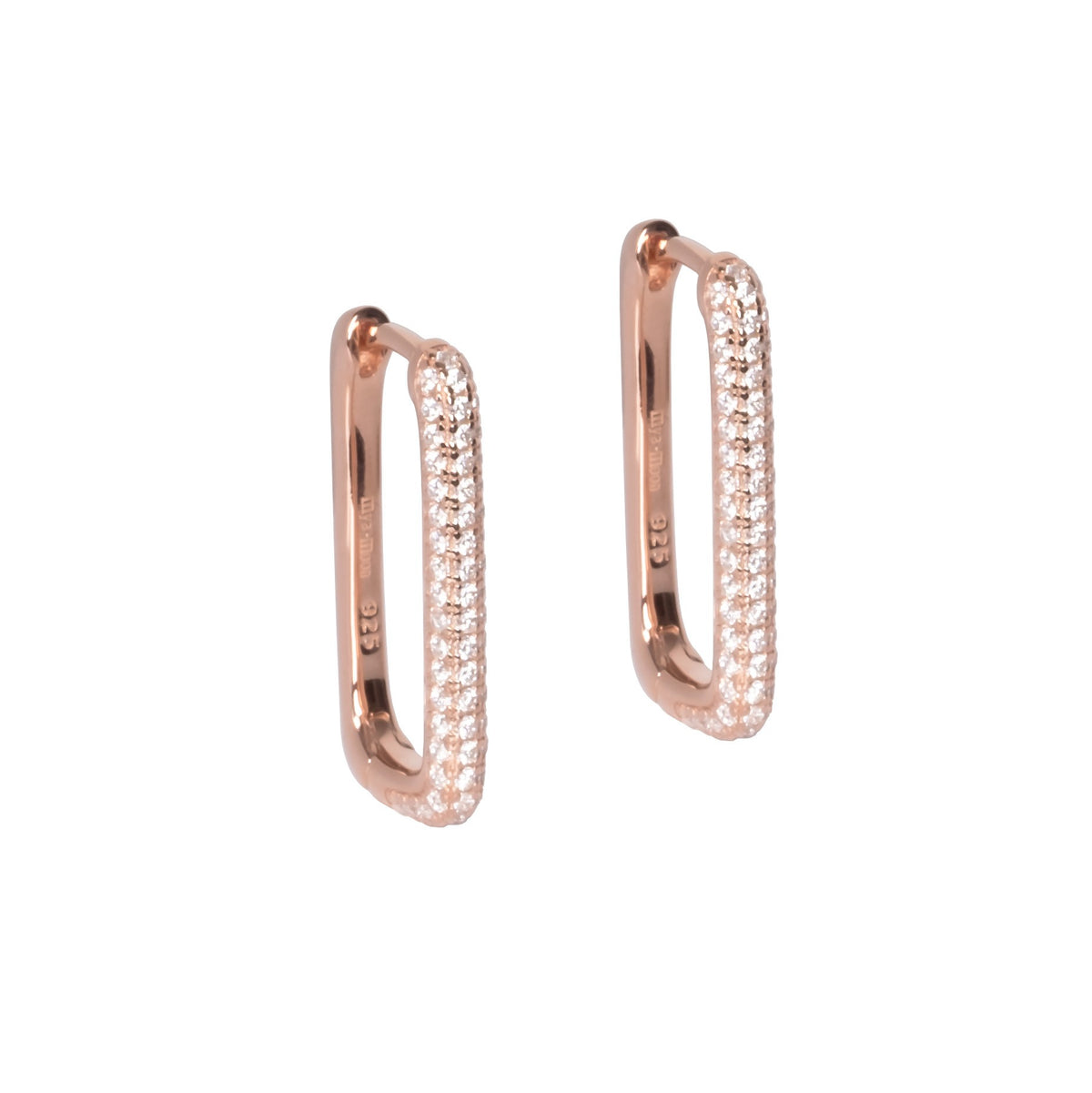 MyaMoon Metropolitan Glow silver zircon hoop earrings — view 2