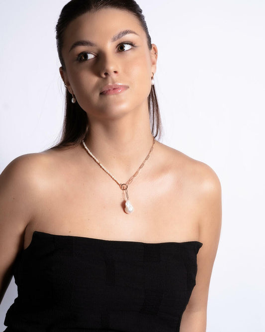 MyaMoon Mother-Pearl silver pearl choker