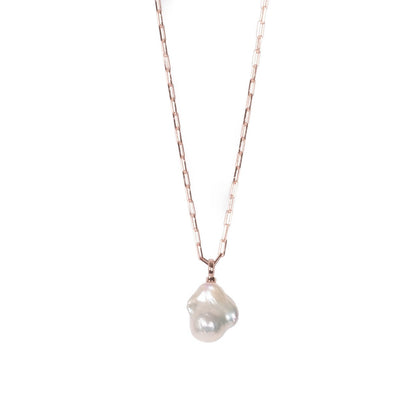 MyaMoon Mother-Pearl Drop silver baroque pearl necklace