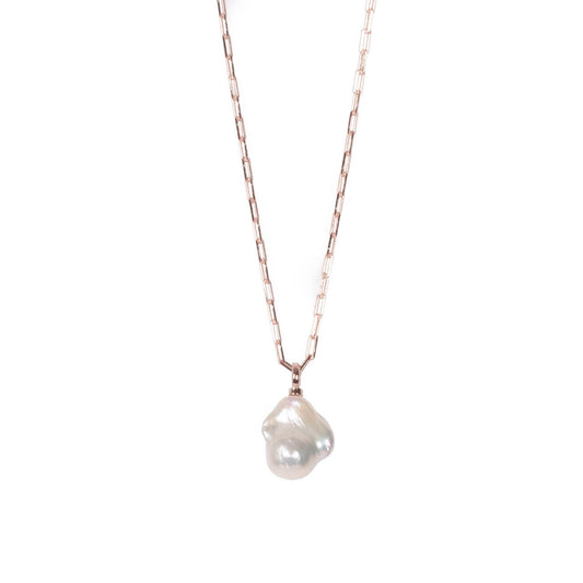 MyaMoon Mother-Pearl Drop silver baroque pearl necklace