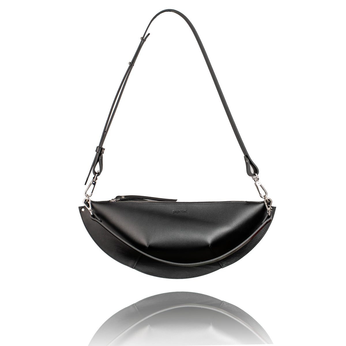 PYKOK Olivia black natural leather shoulder bag with sculptural shape — view 3