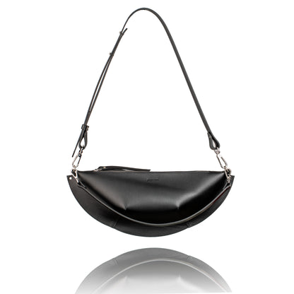 PYKOK Olivia black natural leather shoulder bag with sculptural shape — view 3