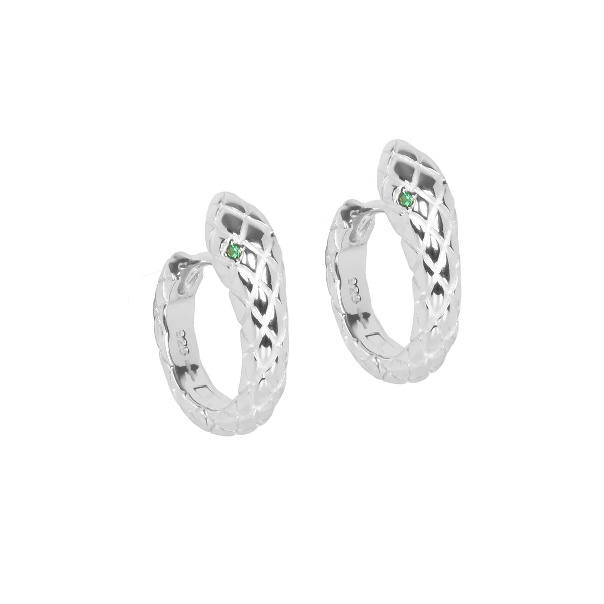 MyaMoon Ouro snake silver hoop earrings