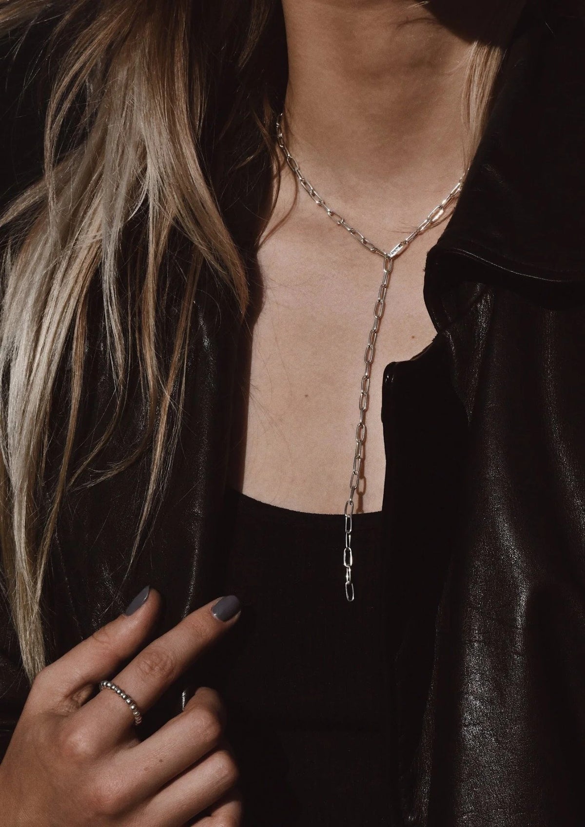NO MORE Paper Clip Y-necklace in sterling silver