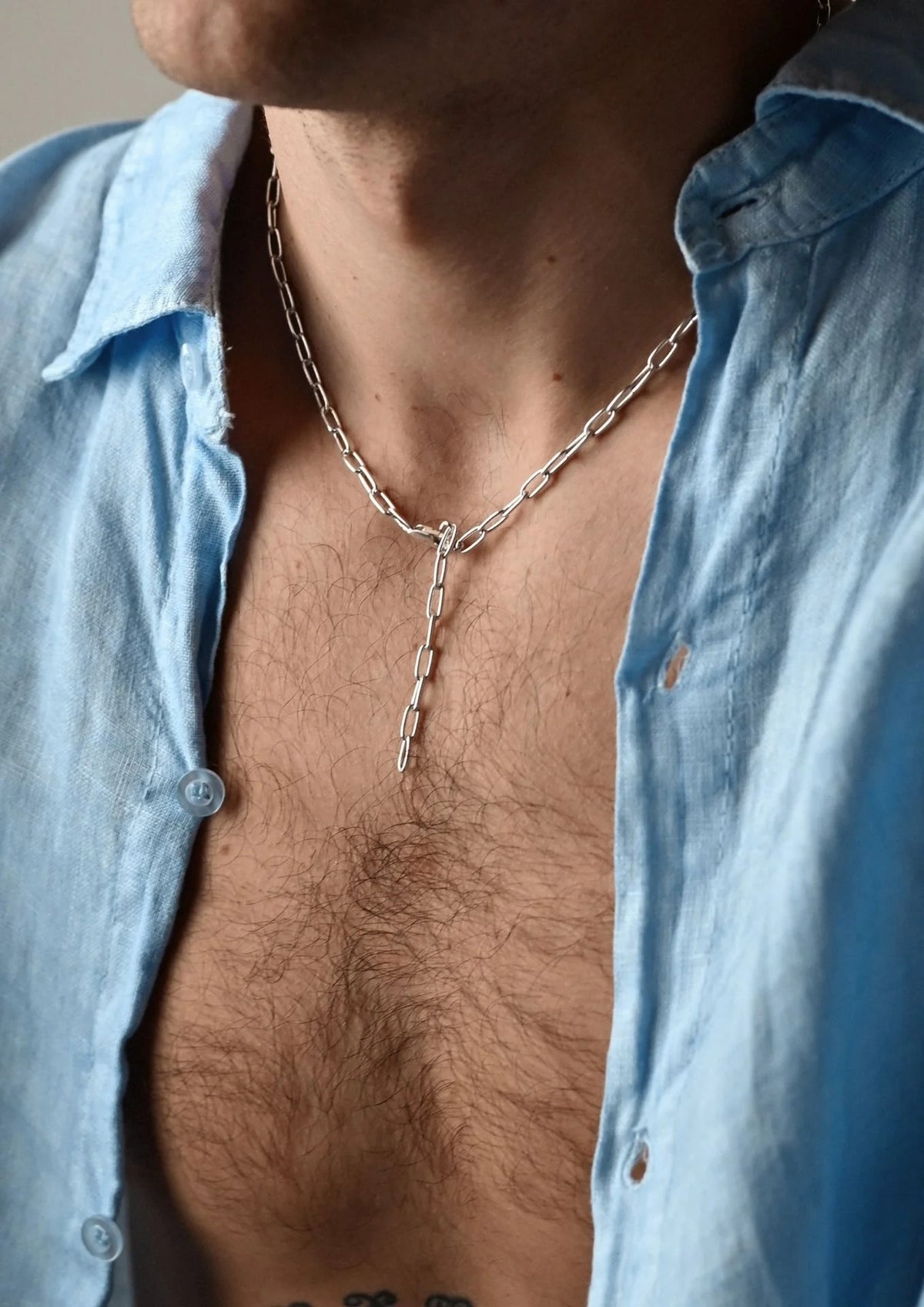 NO MORE Paper Clip Y-necklace in sterling silver — view 11