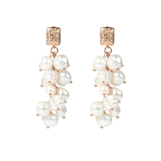 MyaMoon Festive Pearls silver earrings — view 2