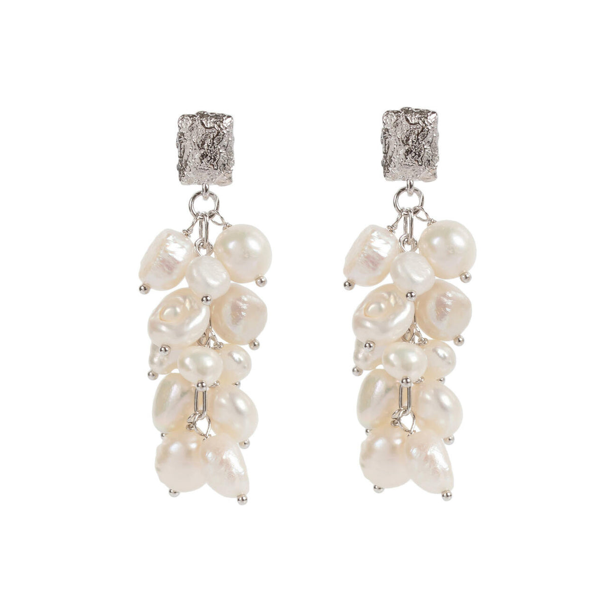 MyaMoon Festive Pearls silver earrings — view 3