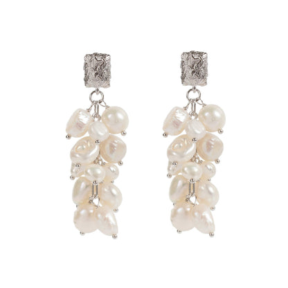MyaMoon Festive Pearls silver earrings — view 3